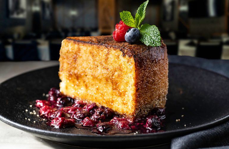 Fogo de Chão invites guests to try its new spring menu including the Cheesecake Brûlée; a New York Style cheesecake torched with caramelized sugar, served over a rich berry sauce. Fogo.com