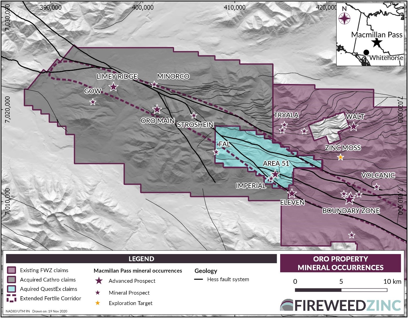 ORO PROPERTY MINERAL OCCURRENCES