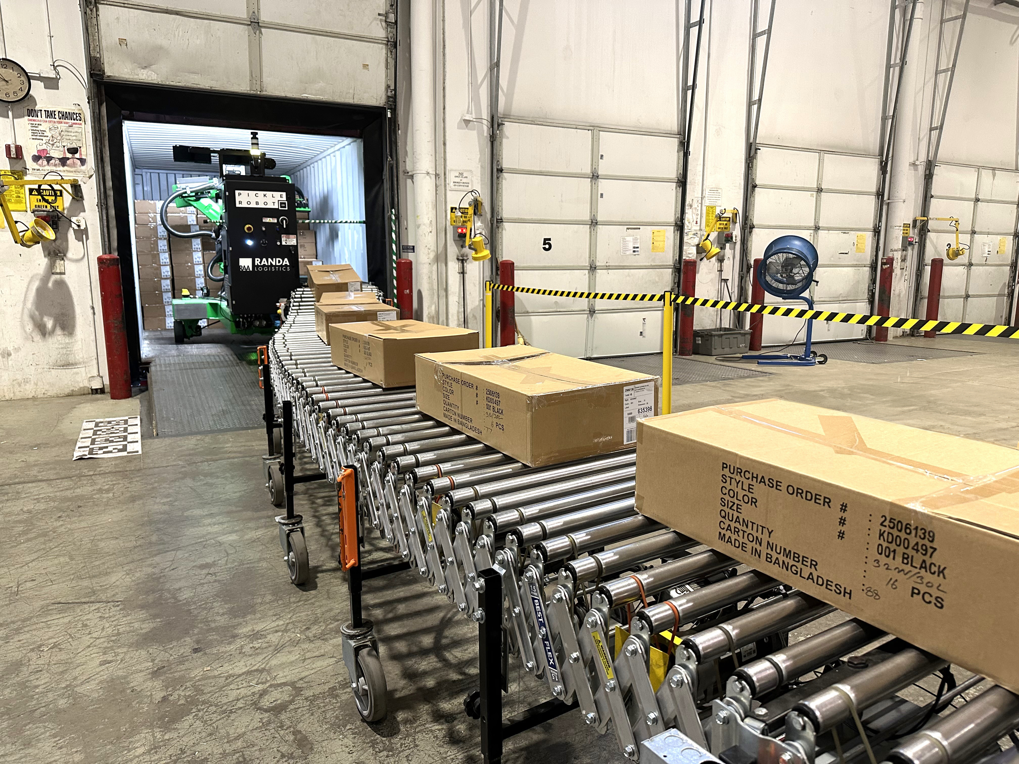 Pickle Robot Unloading Freight at Randa Distribution Center