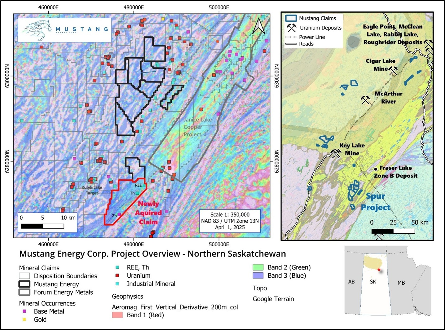 MULTIMEDIA UPDATE – Mustang Energy Expands Spur Project South of the Athabasca Basin, Saskatchewan and Enters Marketing Services Agreements