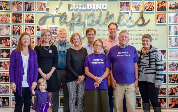 Pictured Left to Right: Aimee Issac (Advocacy Chair) & Daughter, Morgan Whalen (Co-Chair), Pat Carlstrom & Vic Carlstrom (Coastal Clubers), Tom Snyder (Senators), Wendy Biggs (Independence, Wendy’s Warriors), Tom Fieweger (Coastal Clubers), Robert Biggs (Independence, Wendy’s Warriors), Alyssa Titus (Marketing Director, Schell Brothers).

Not Pictured: Solitude Forget-Me-Nots