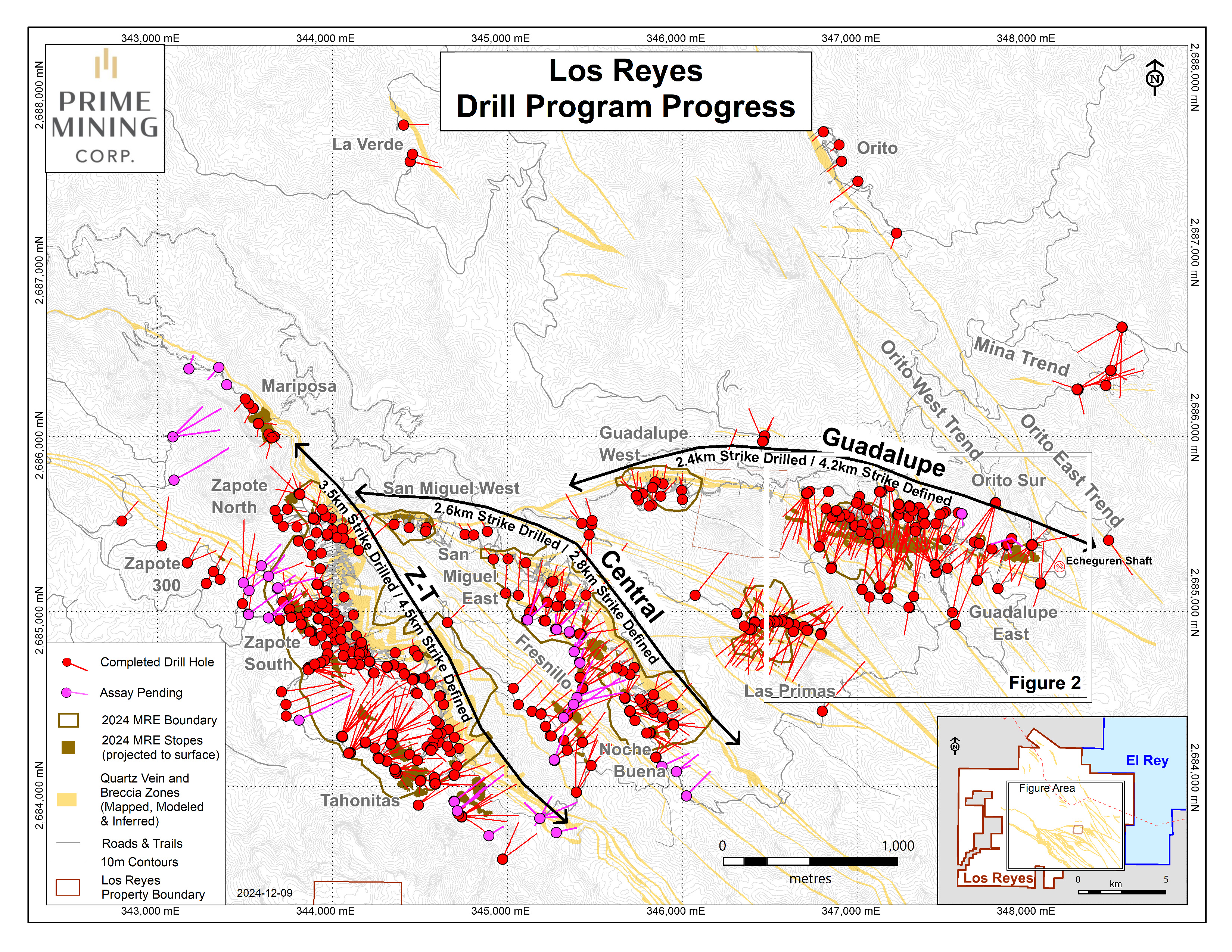 Figure 1 Los Reyes Drill Program Progress_Dec 2024