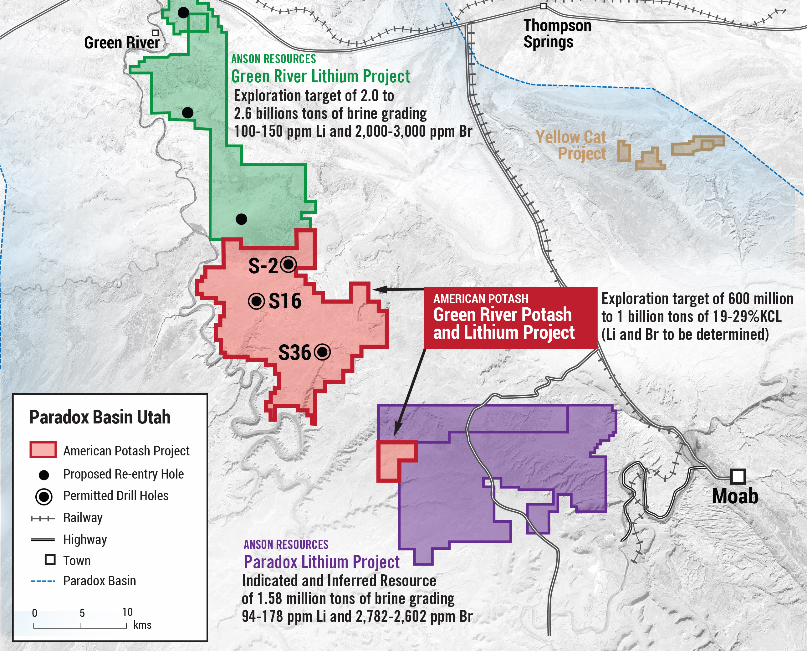 Map of American Potash and Anson