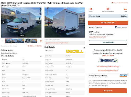 Website widgets for financing and transporting vehicles help eliminate purchasing barriers for commercial vehicle buyers.