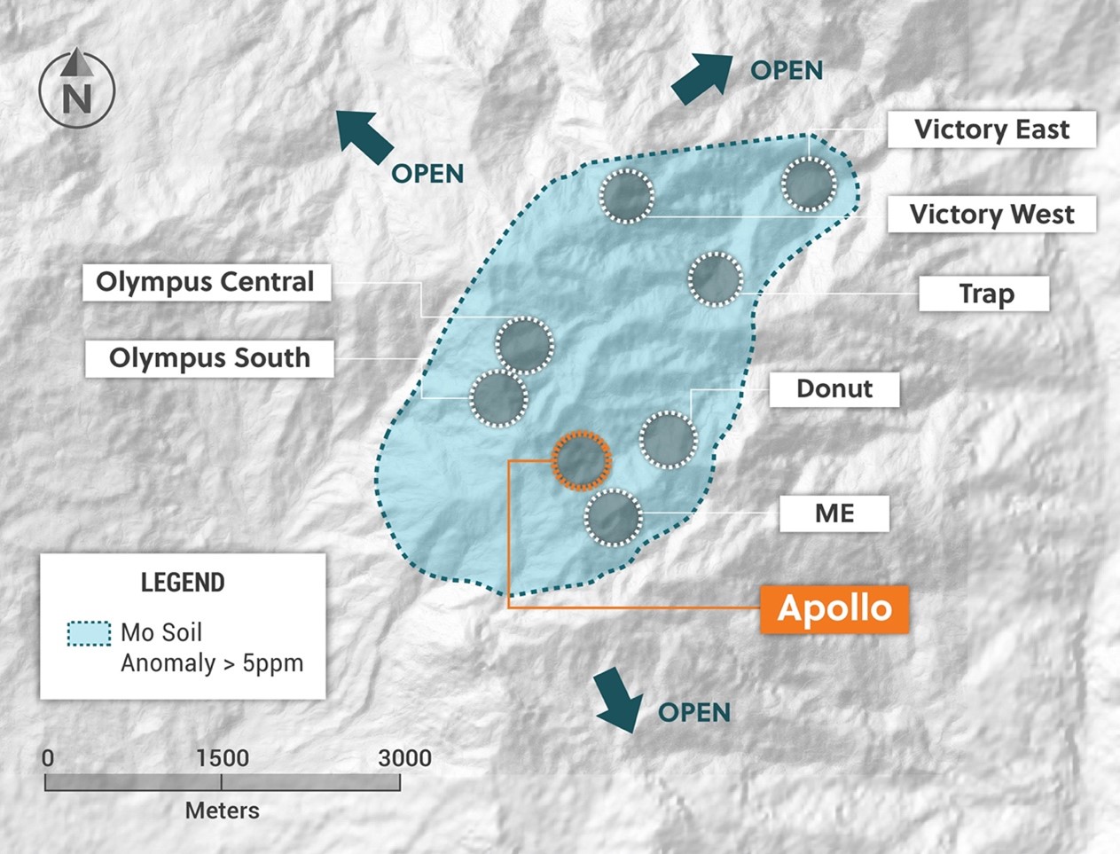 Plan View of the Guayabales Project Highlighting the Apollo Target