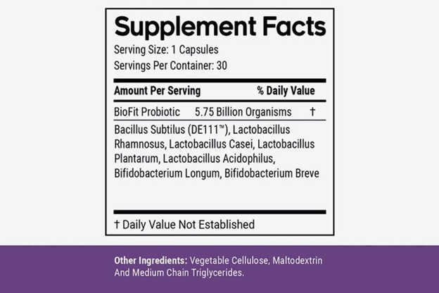 Title: BioFit Proiotic supplement facts