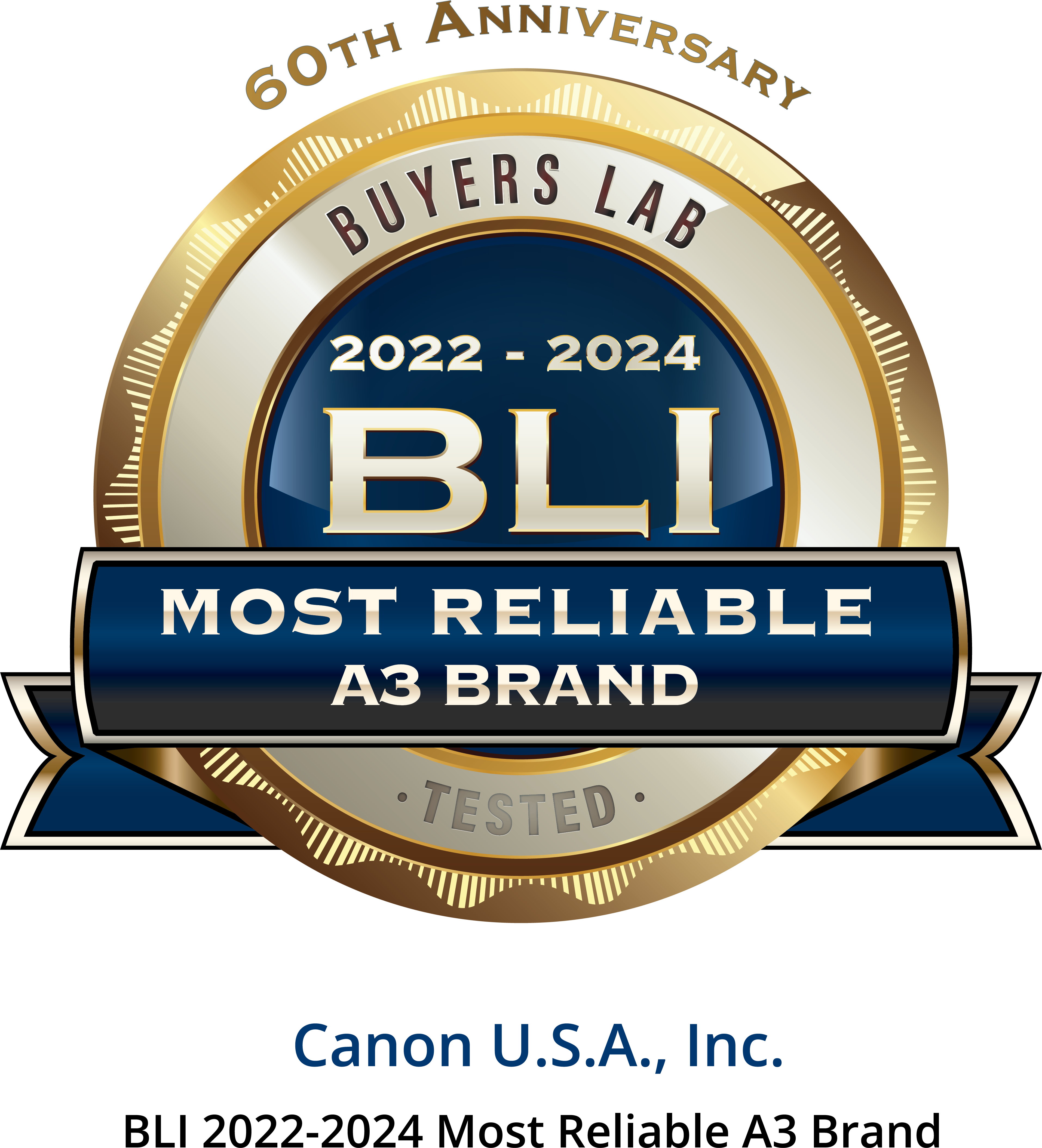 Canon U.S.A., Inc. BLI 2022-2024 Most Reliable A3 Brand 