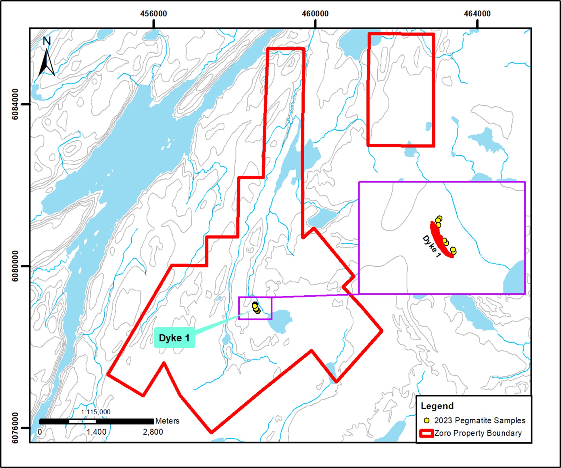 2023 Pegmatite Samples on the Zoro Property