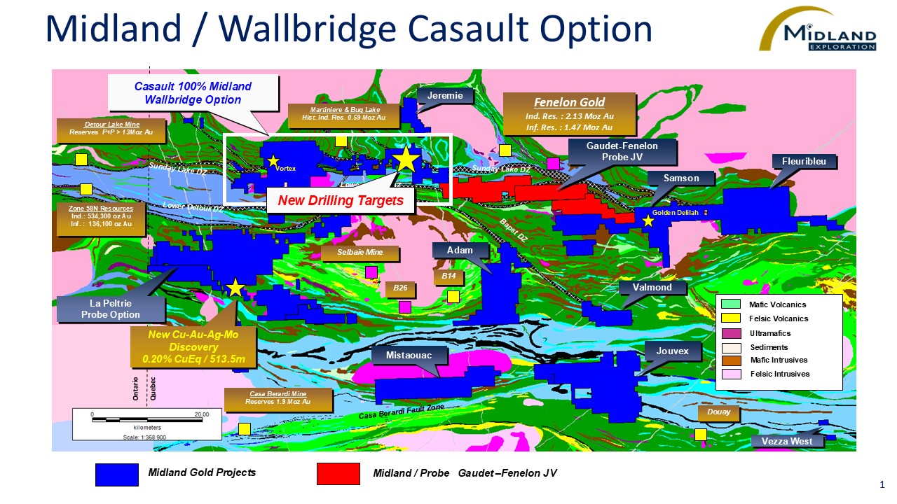 Figure 1 Midland-Wallbridge Casault Option