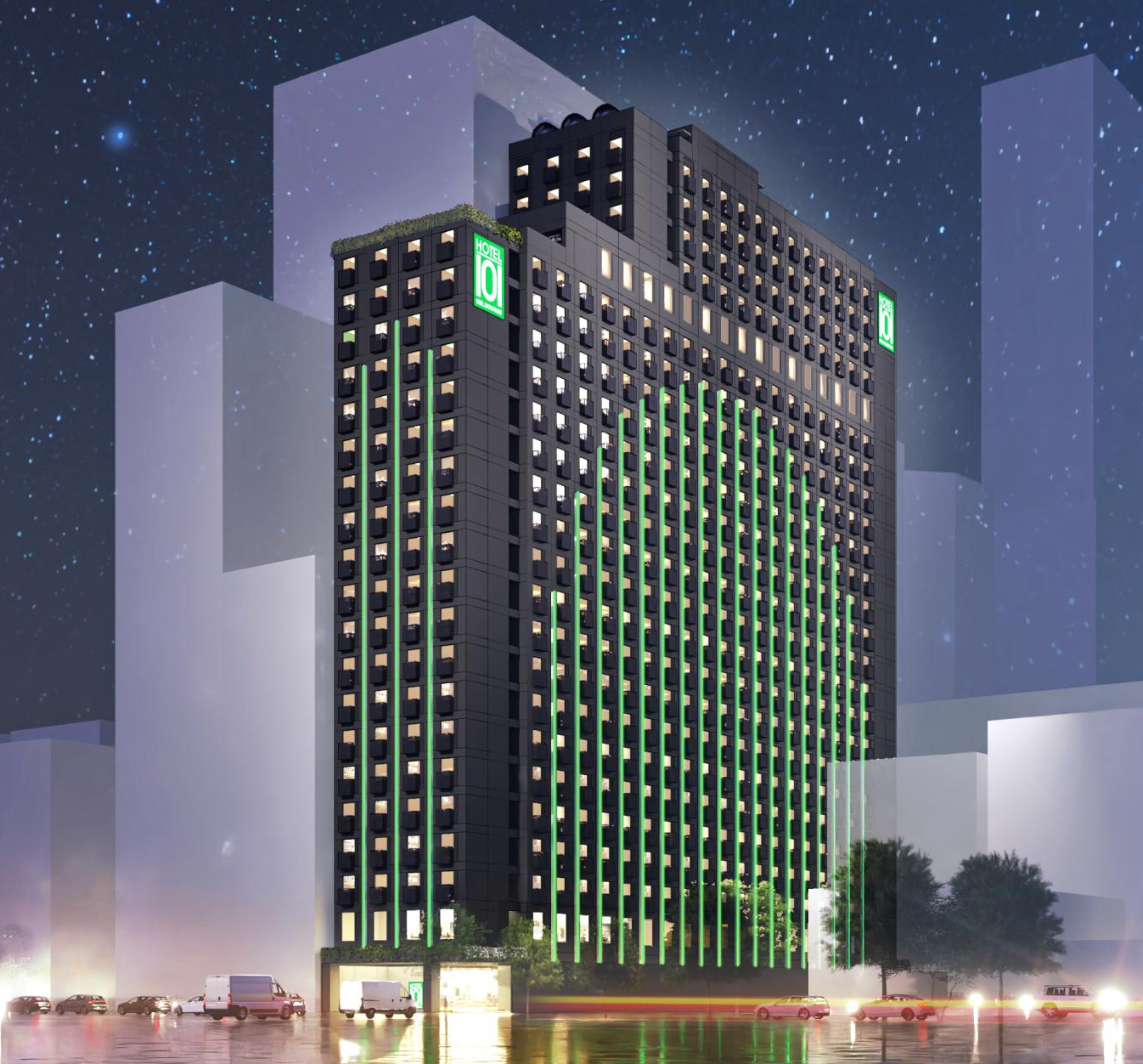 Artist Perspective of Hotel101-Melbourne along No. 540 Flinders Lane, Melbourne CBD, Australia 