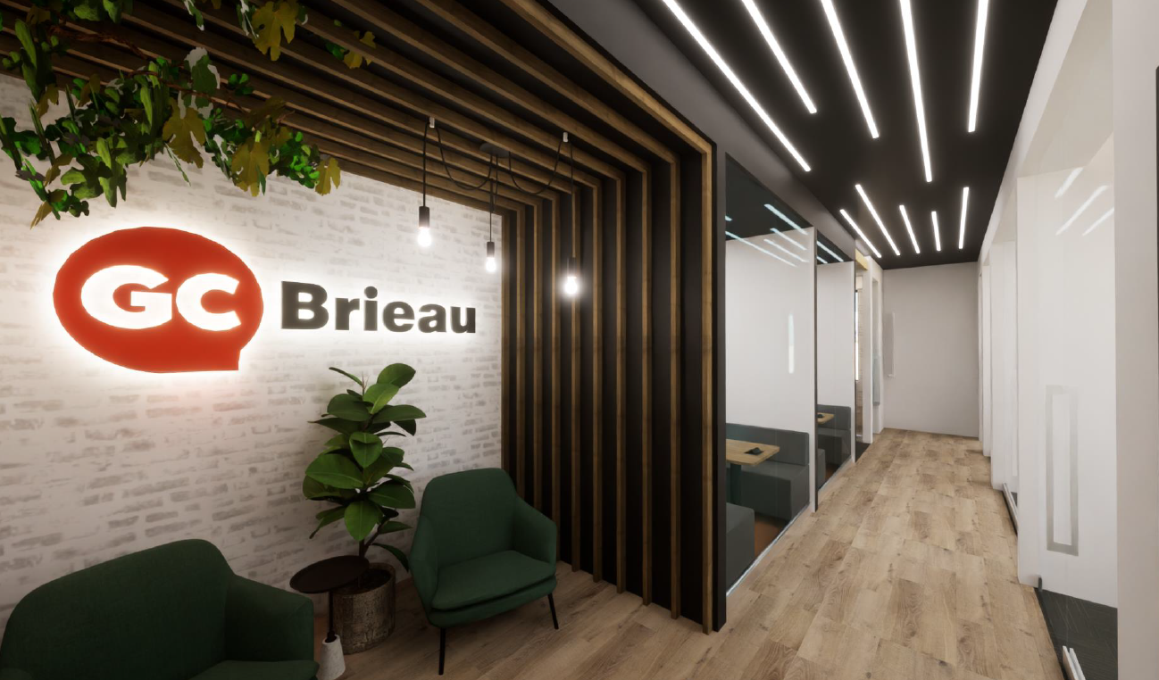 Design des nouveaux bureaux GC Brieau dans l’espace Centro.