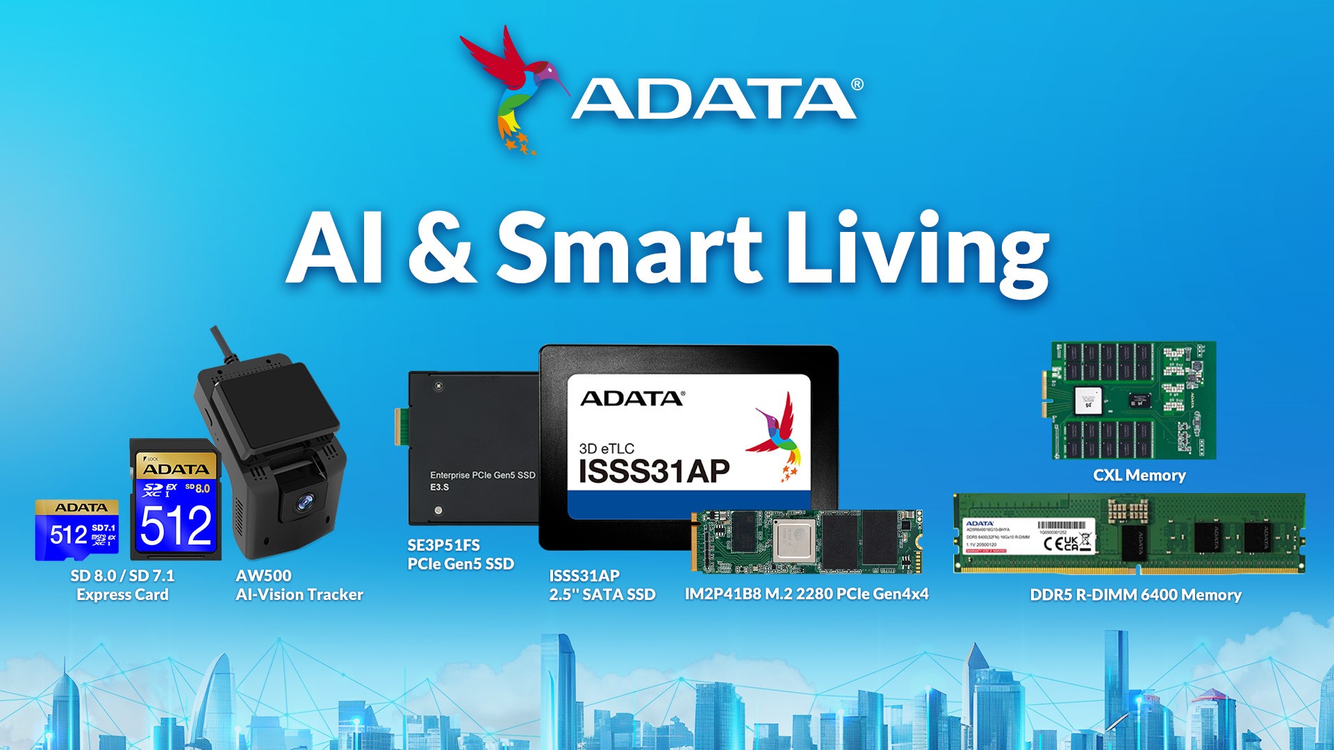 ADATA presents innovative products and solutions to embody smart living and AI for consumers and professionals.