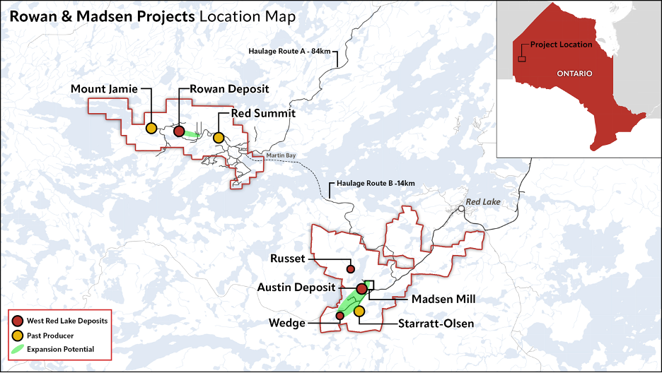Madsen and Rowan Projects Location Map