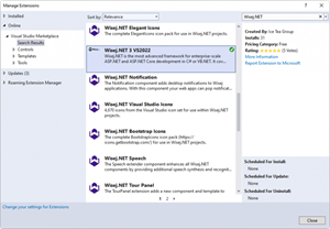 Wisej.NET Visual Studio Extension