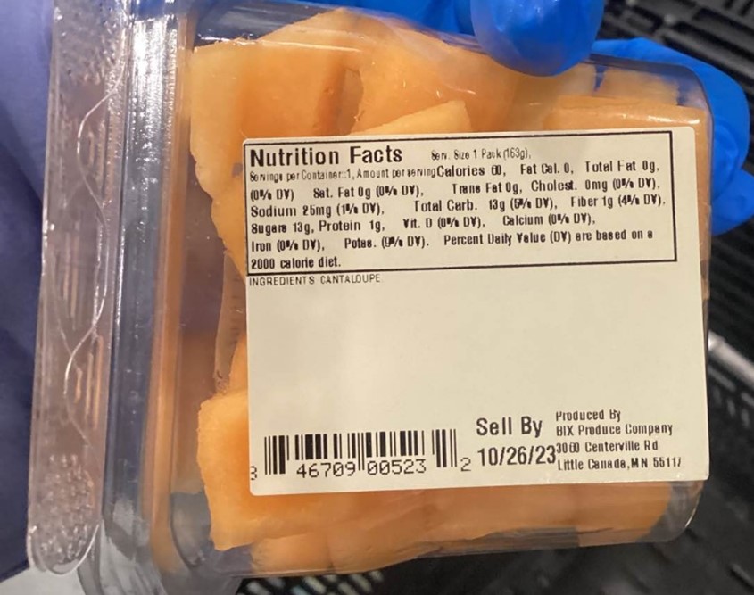 Packaging Label of Recalled Items