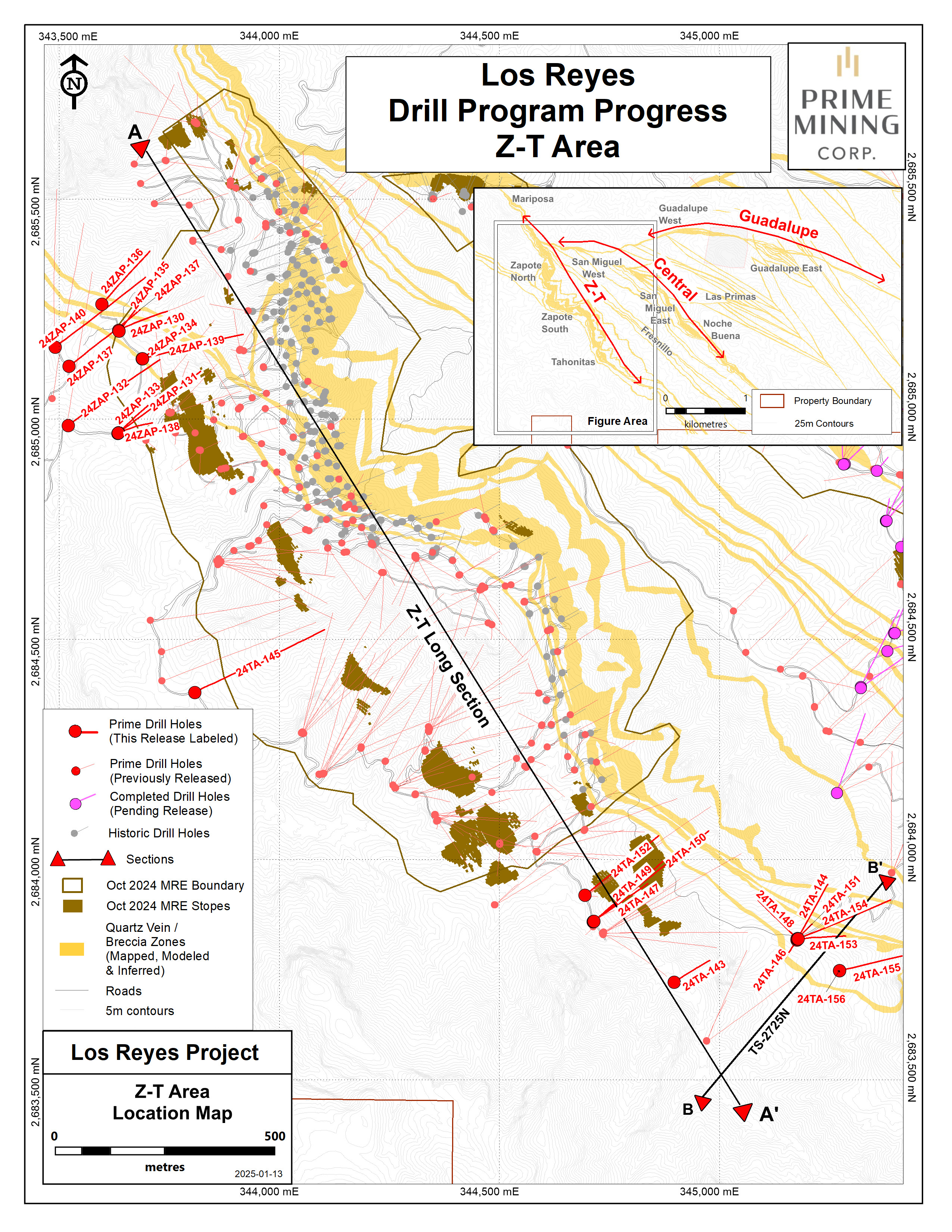 Figure 2 - Z-T Drill Program Progress_Jan 2025 