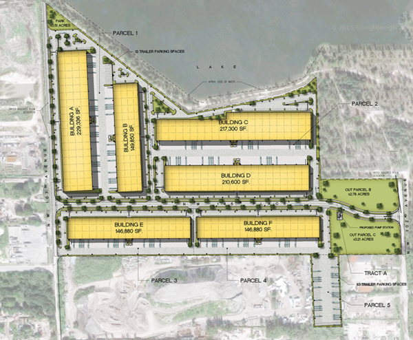 Site map of Beacon Logistics Park in Hialeah- a master-planned industrial development that will span more than 1.3 million square feet of Class A space and is being developed by Codina Partners. 