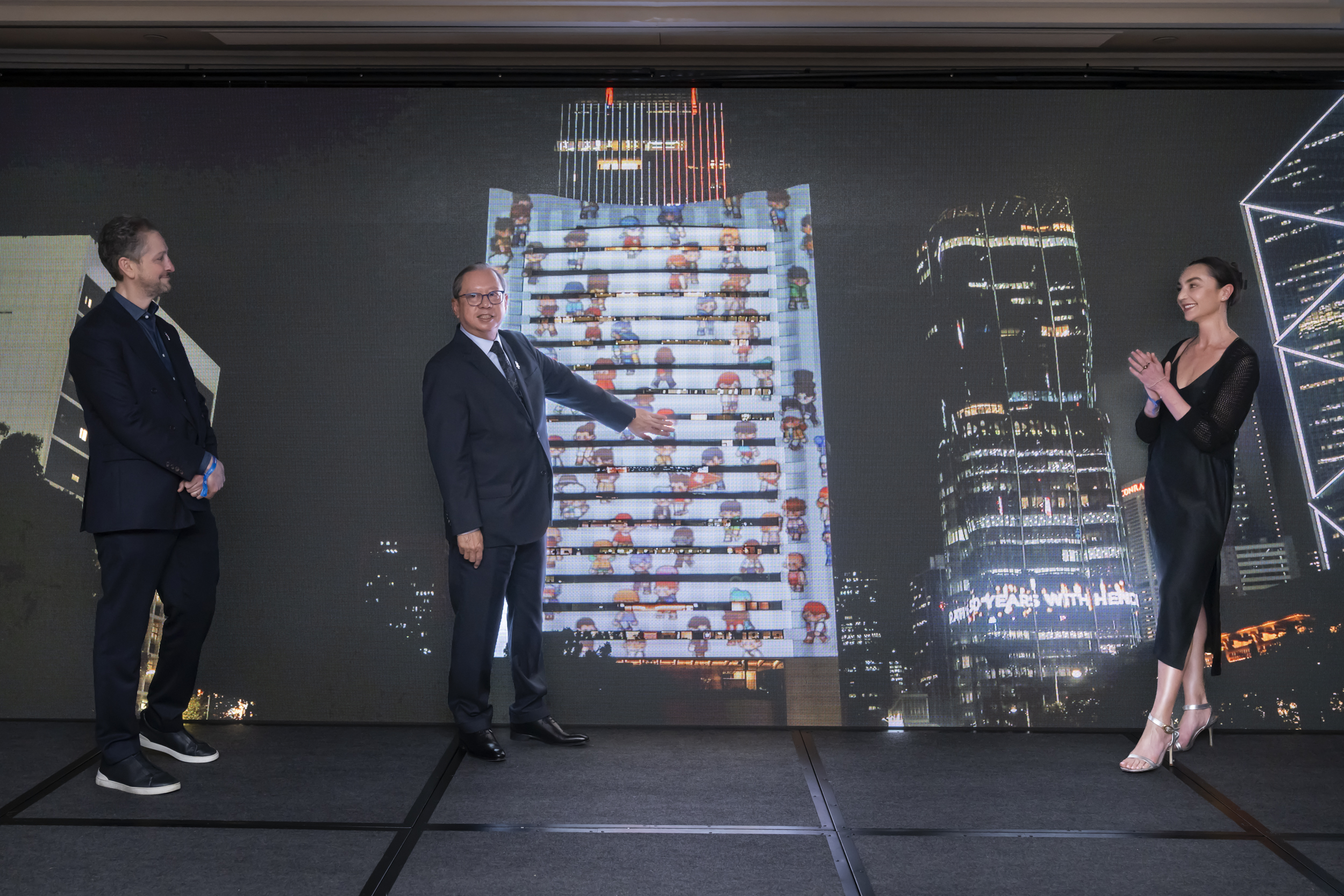(From left to right) Noah Horowitz, CEO of Art Basel, Dr Peter Lam Kin-ngok, GBM, GBS, Chairman of Hong Kong Tourism Board, and Aniko Berman, Director