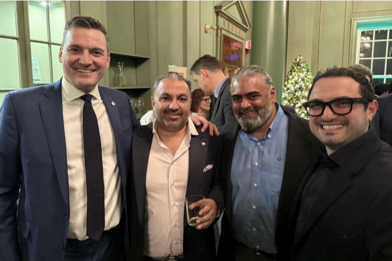 SMARTBUILD CEO Zulq Malik and CCO Vinay Nair with Minister Evan Solomon and Microsoft Canada’s Ehsan Youseff at a Toronto reception.