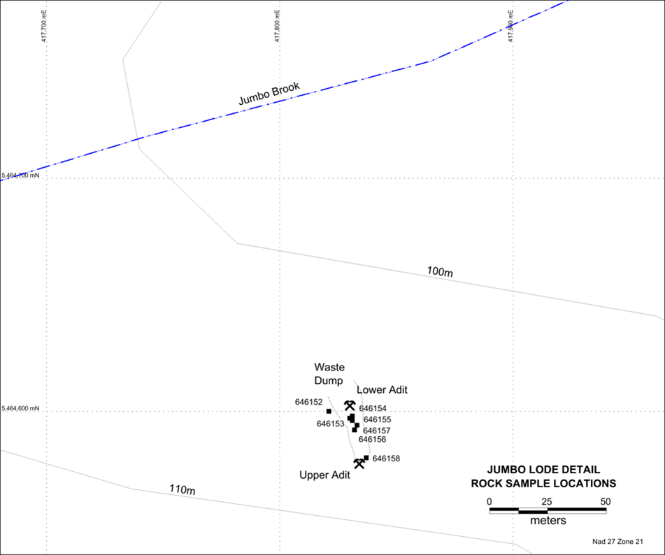 Jumbo Lode Rock Sample Locations