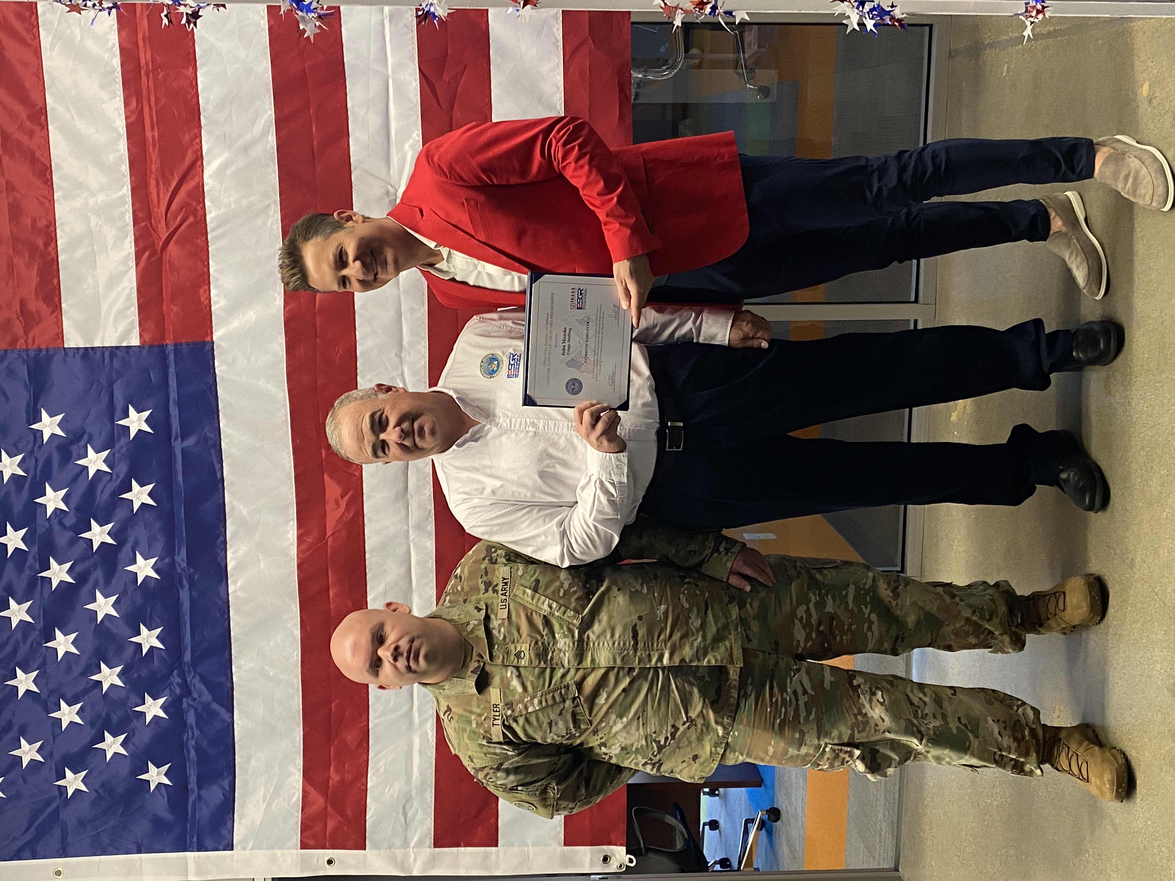 John Maaske and Triage Staffing Patriot Award