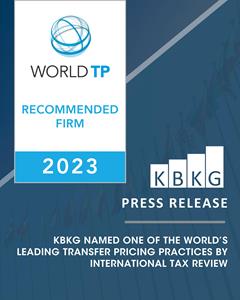 KBKG Named a Top Transfer Pricing Firm