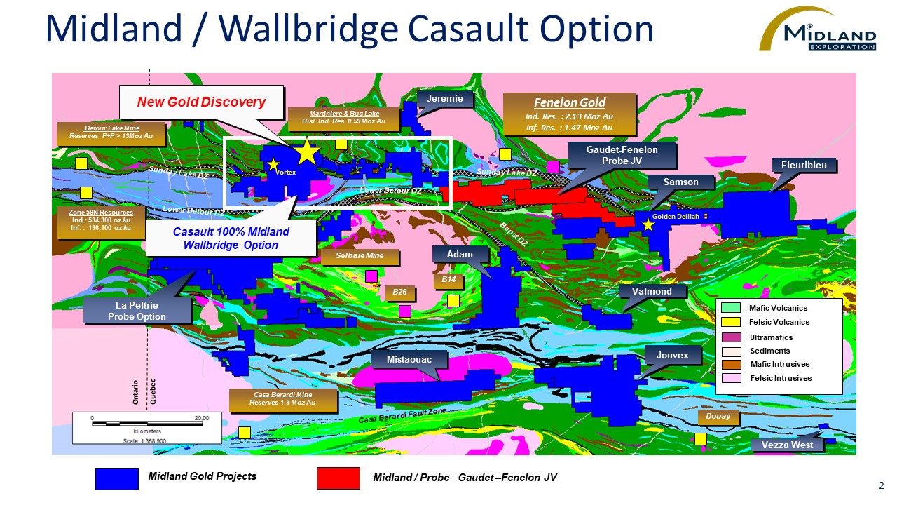 Figure 2 Midland-Wallbridge Casault Option