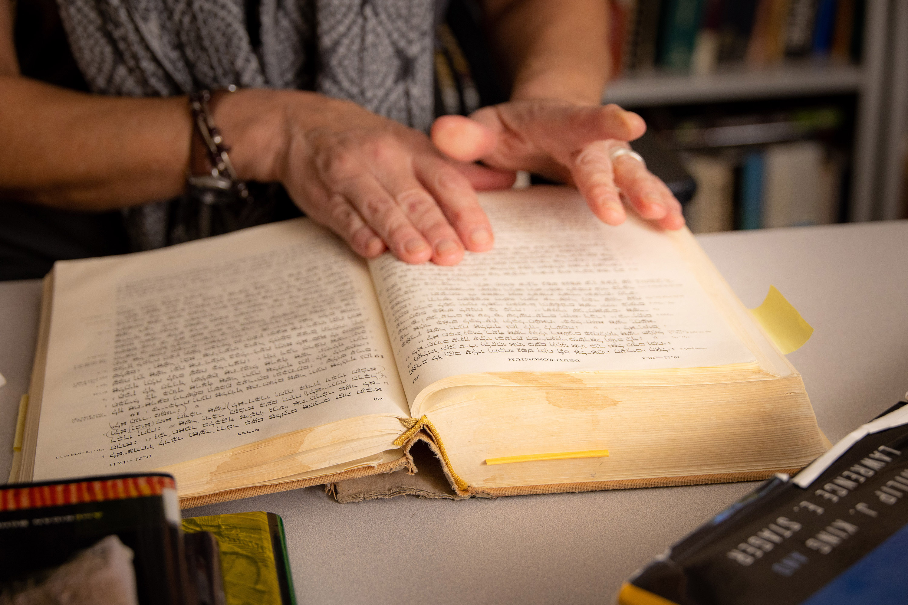 Dr. Sandra Richter, Robert H. Gundry professor of biblical studies, opens an historic bible