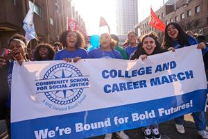 Students celebrate the 2023 College and Career March in NYC