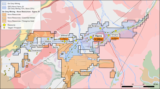 Hemi and Egina Gold Project areas.