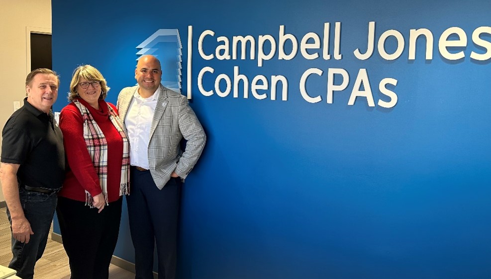 (Pictured from left to right: Gary Campbell, Partner at Campbell Jones Cohen CPAs, Marti Del Re, Senior Executive Assistant at Campbell Jones Cohen CPAs, and Randy Acosta, Chief Development Officer at First Responders Children’s Foundation)