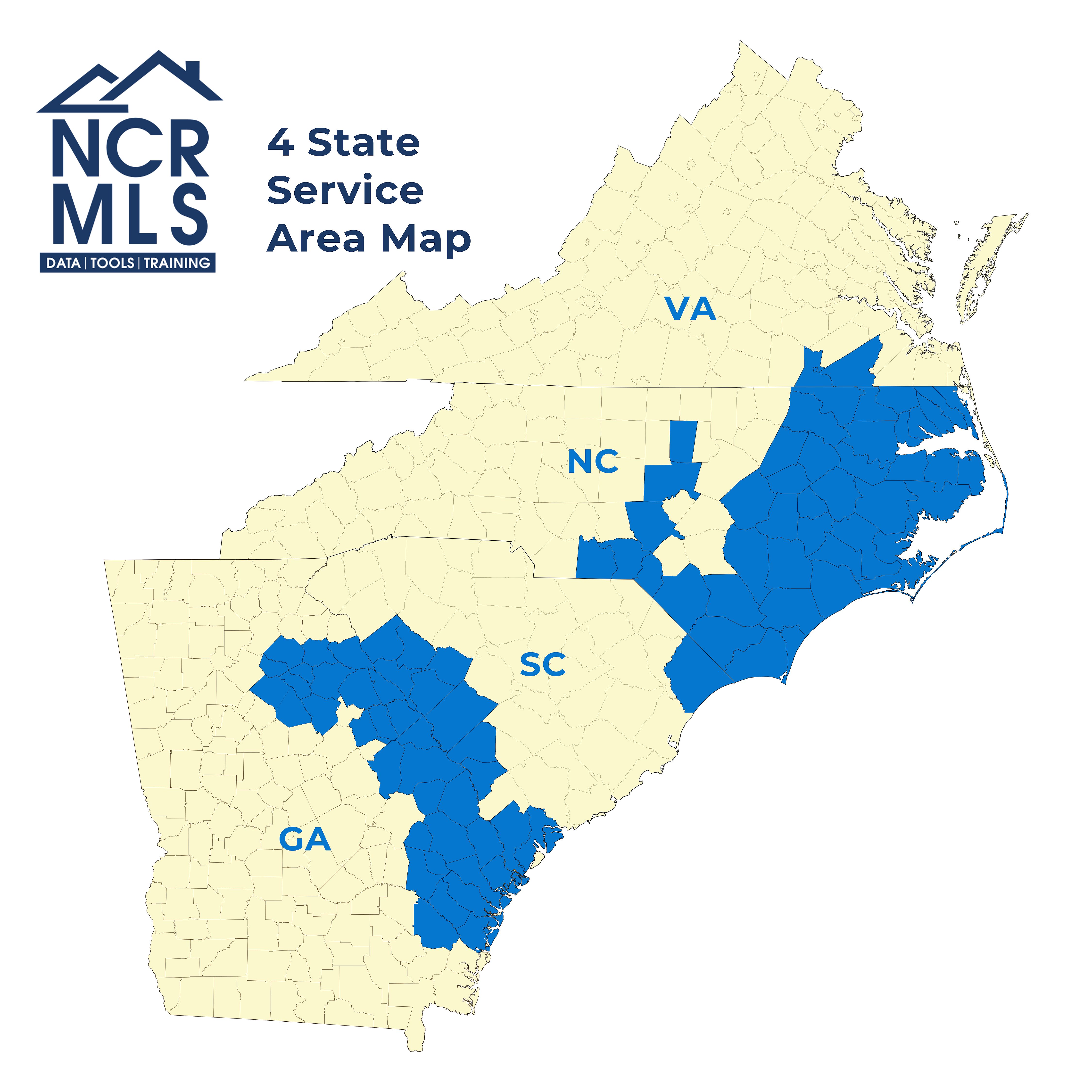 North Carolina Regional MLS - 4 State Area Map
