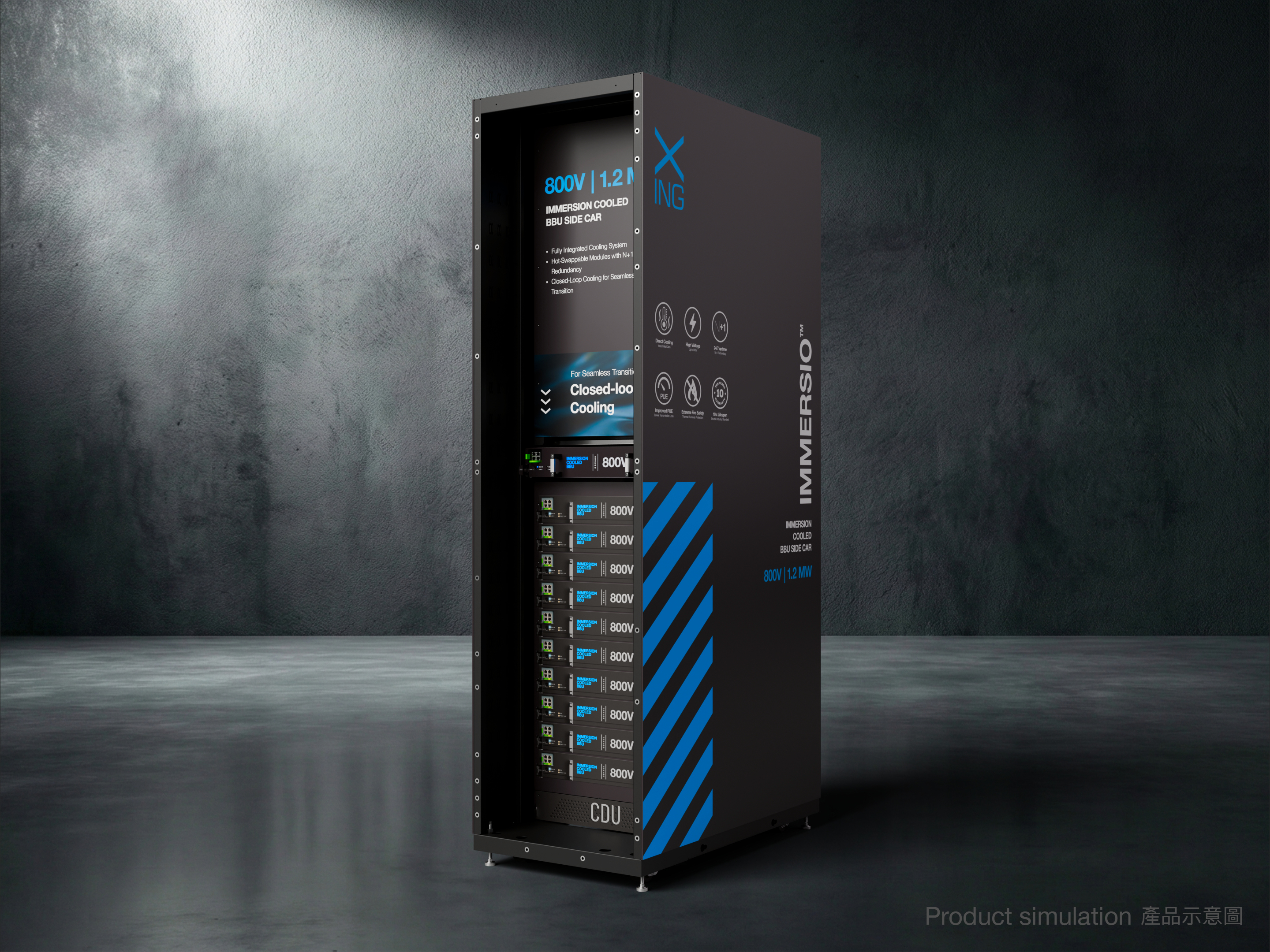 XING Mobility – IMMERSIO™ BBU Side Car 800V immersion-cooled system