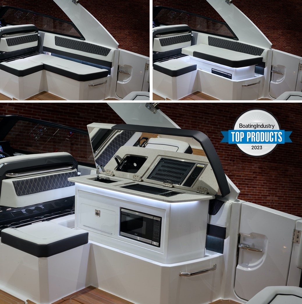 Cobalt’s new AutoDeploy Galley has been singled out as a ‘Top Product’ for 2023 in Boating Industry Magazine.