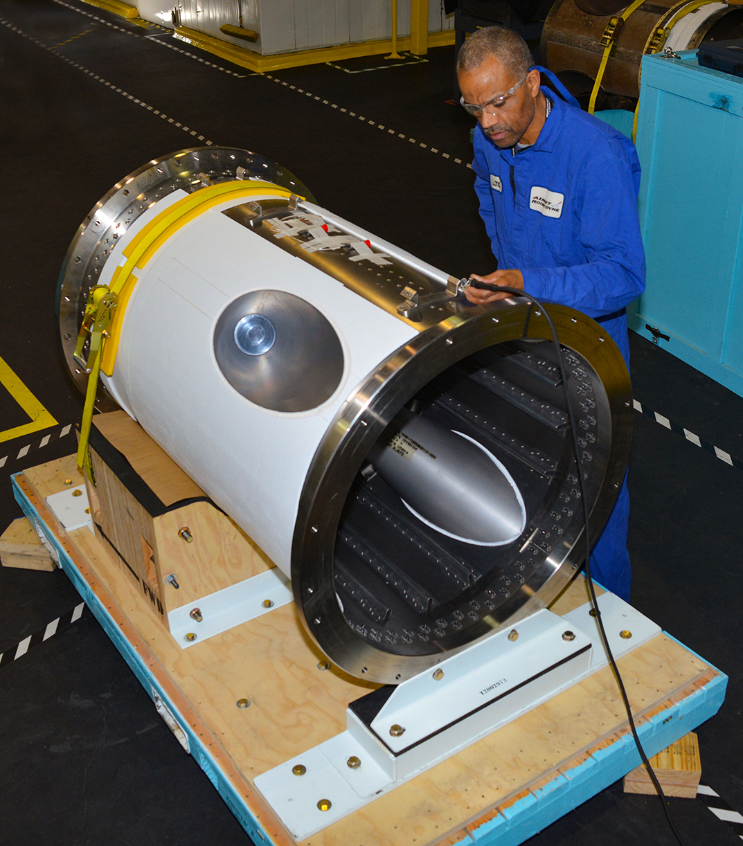 Artemis 1 Jettison Motor at Aerojet Rocketdyne Orange VA