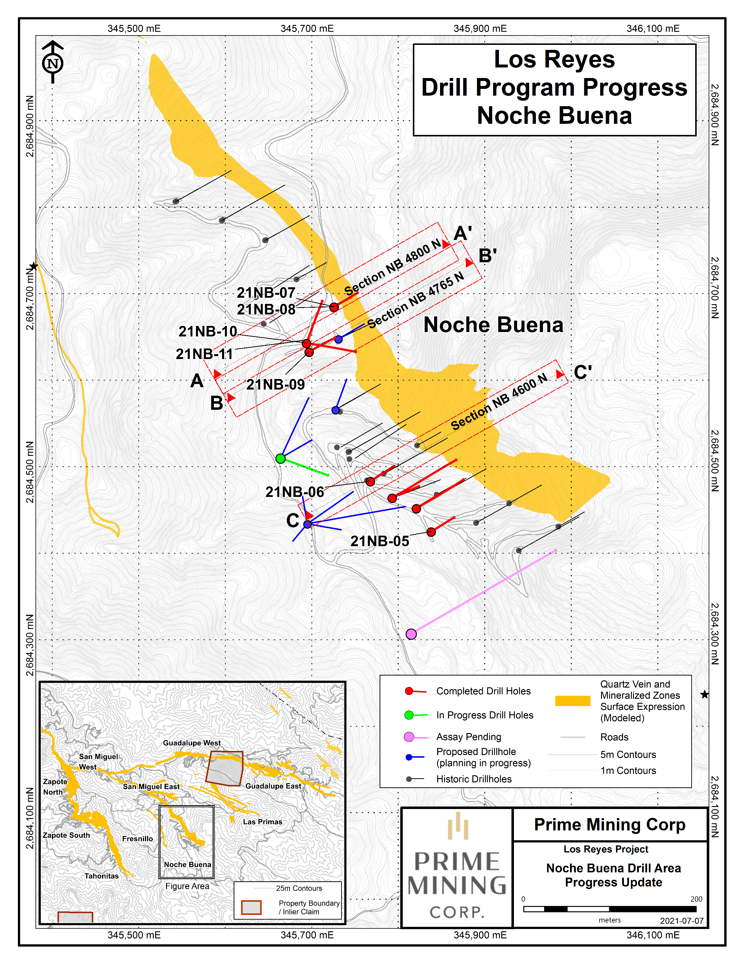 Figure 2 Noche Buena Drill Progress Map FINAL July 7