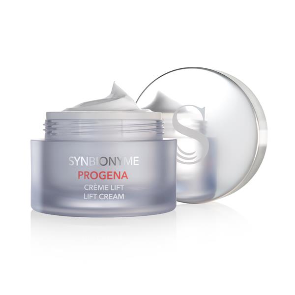 Synbionyme's Progena Lift Cream is an anti-aging product with a comprehensive formula that targets fine lines, wrinkles, loss of firmness, and dullness.