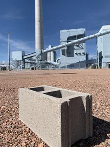 CarbonBuilt's concrete block permanently stores waste CO2 emissions from a power plant
