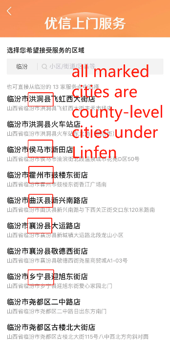 Example 2 - Linfen, a prefecture-level city in Shanxi Province, and its county-level cities and regions (2)