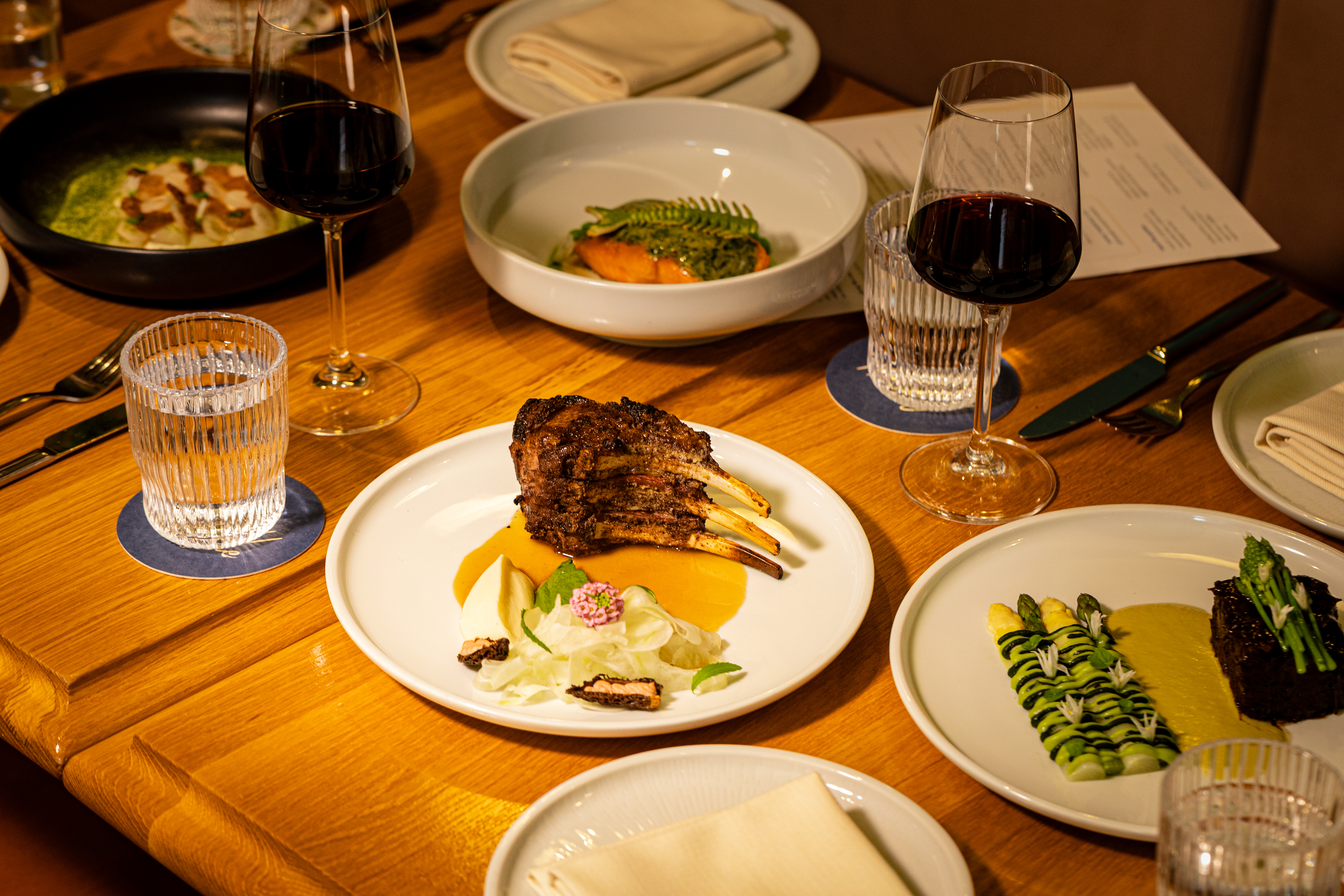 Abrielle Dinner Spread with Wine Pairing