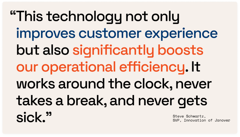 Quote from Steve Schwartz, SVP Innovation of Janover