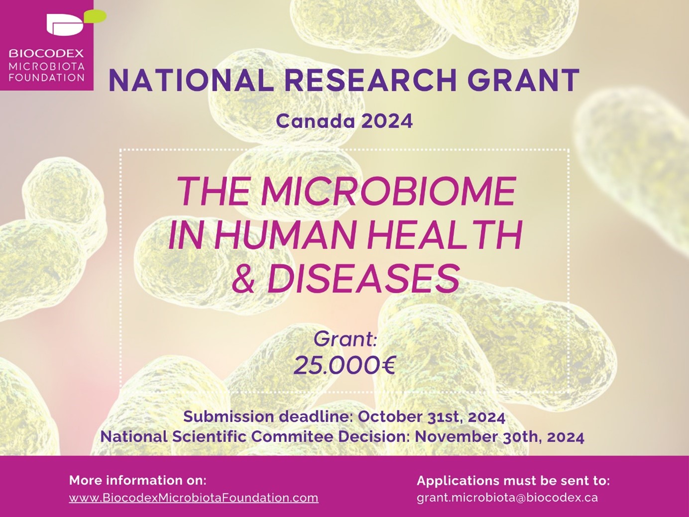 Biocodex Microbiota Fondation Grant