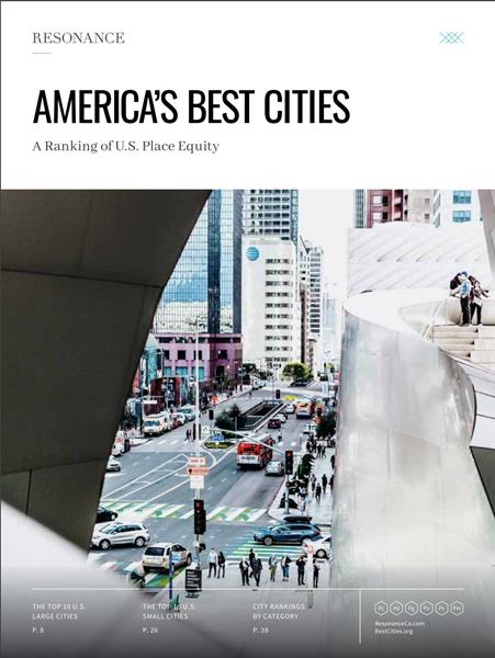 The cover of the 2019 America's Best Cities Report.