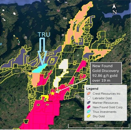 Trius’ Gander West Property & Nearby Exploration