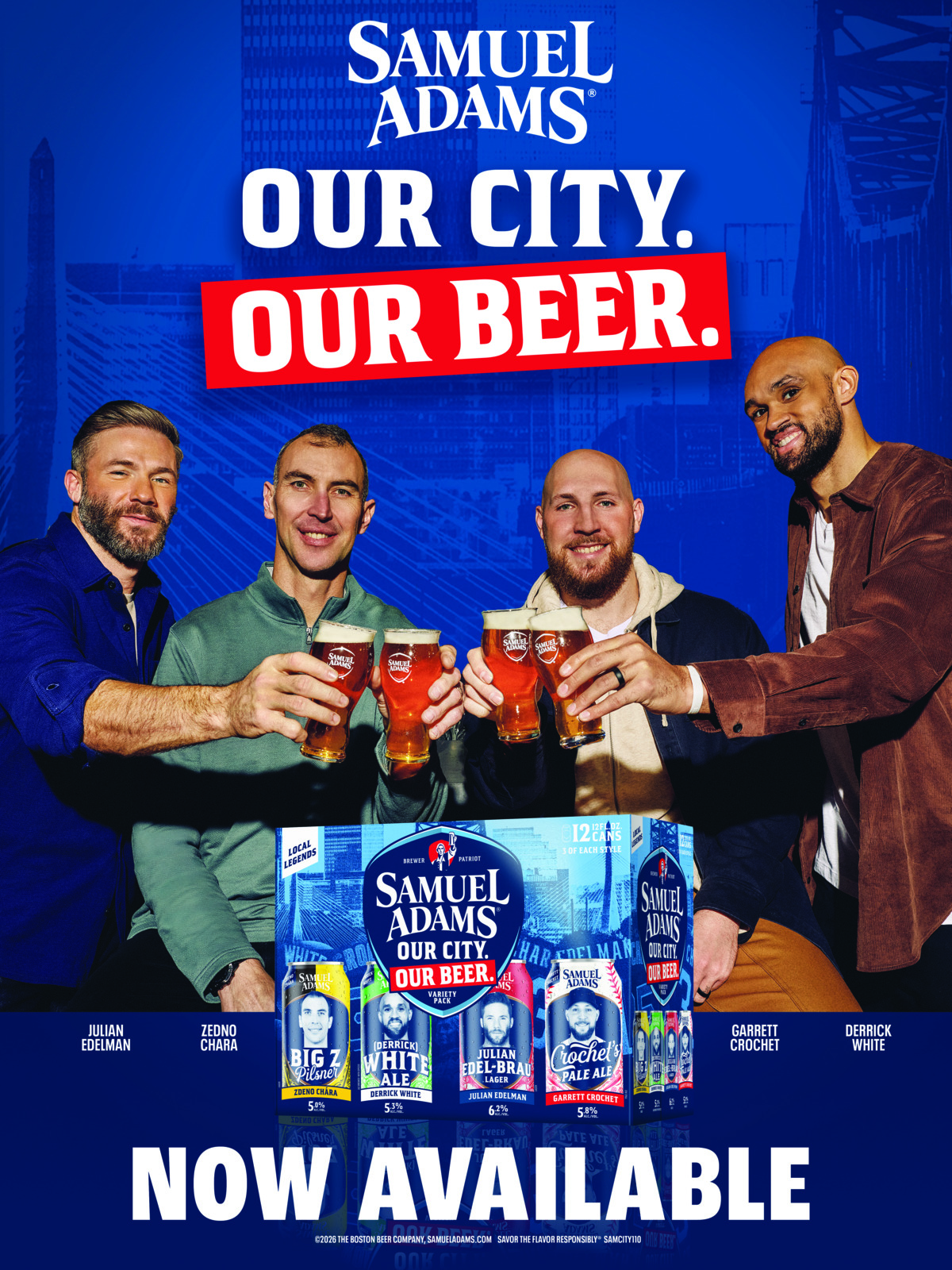 Sam Adams releases “Our City. Our Beer.” Variety Pack capturing the pride and powerhouse spirit of Boston sports legends and the fans who never stop believing.