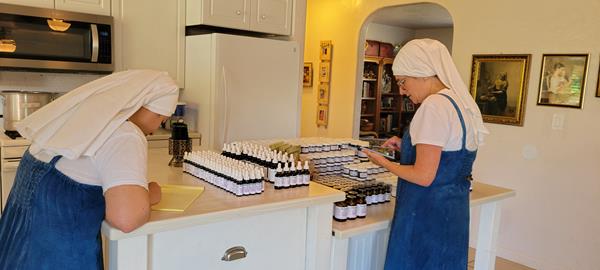 Sister Sophia and Sister Luna Taking Batch Inventory