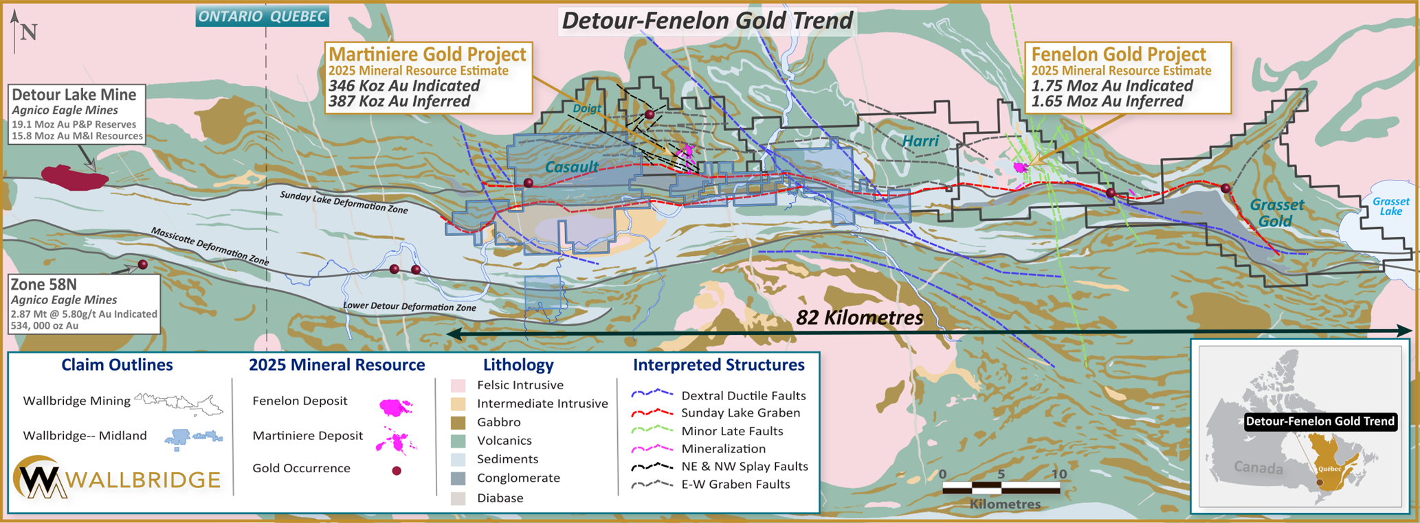 Wallbridge Mining Detour - Fenelon Gold Trend Properties image