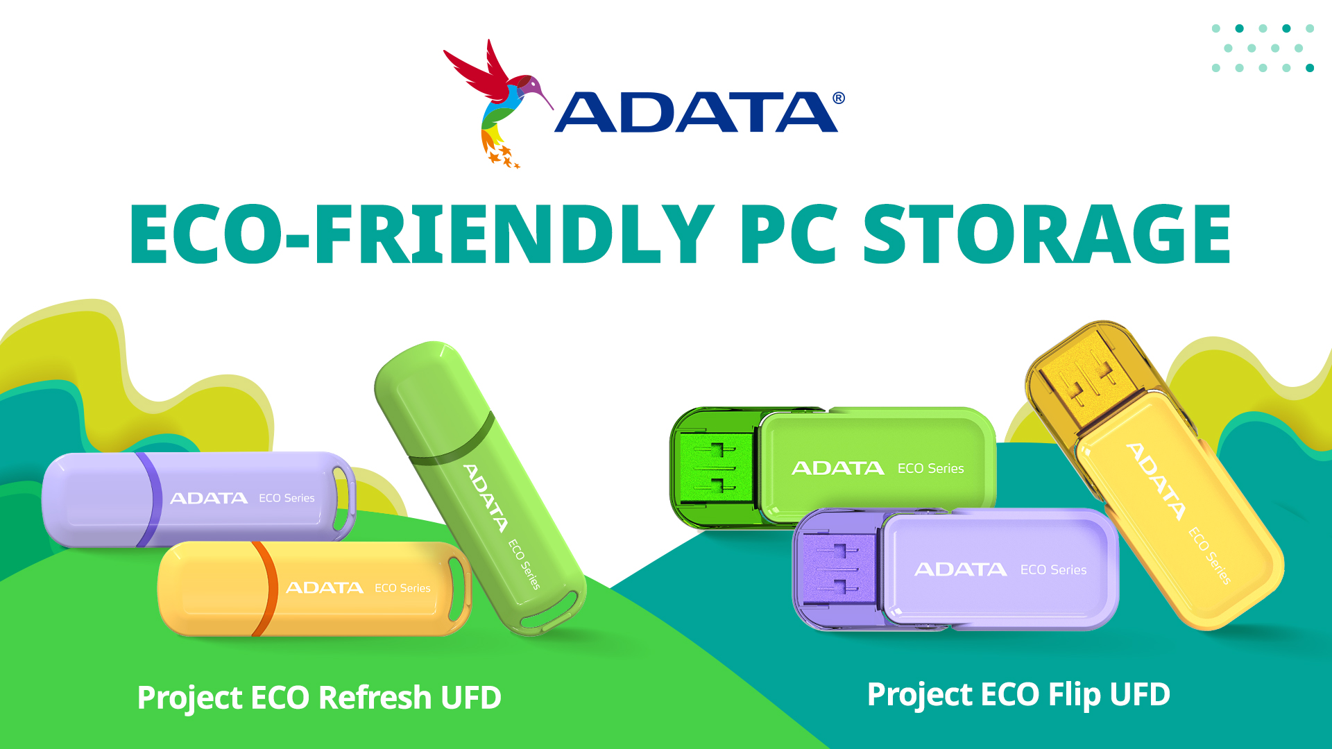 ADATA showcases a full range of green storage products as a reflection of sustainable management.
