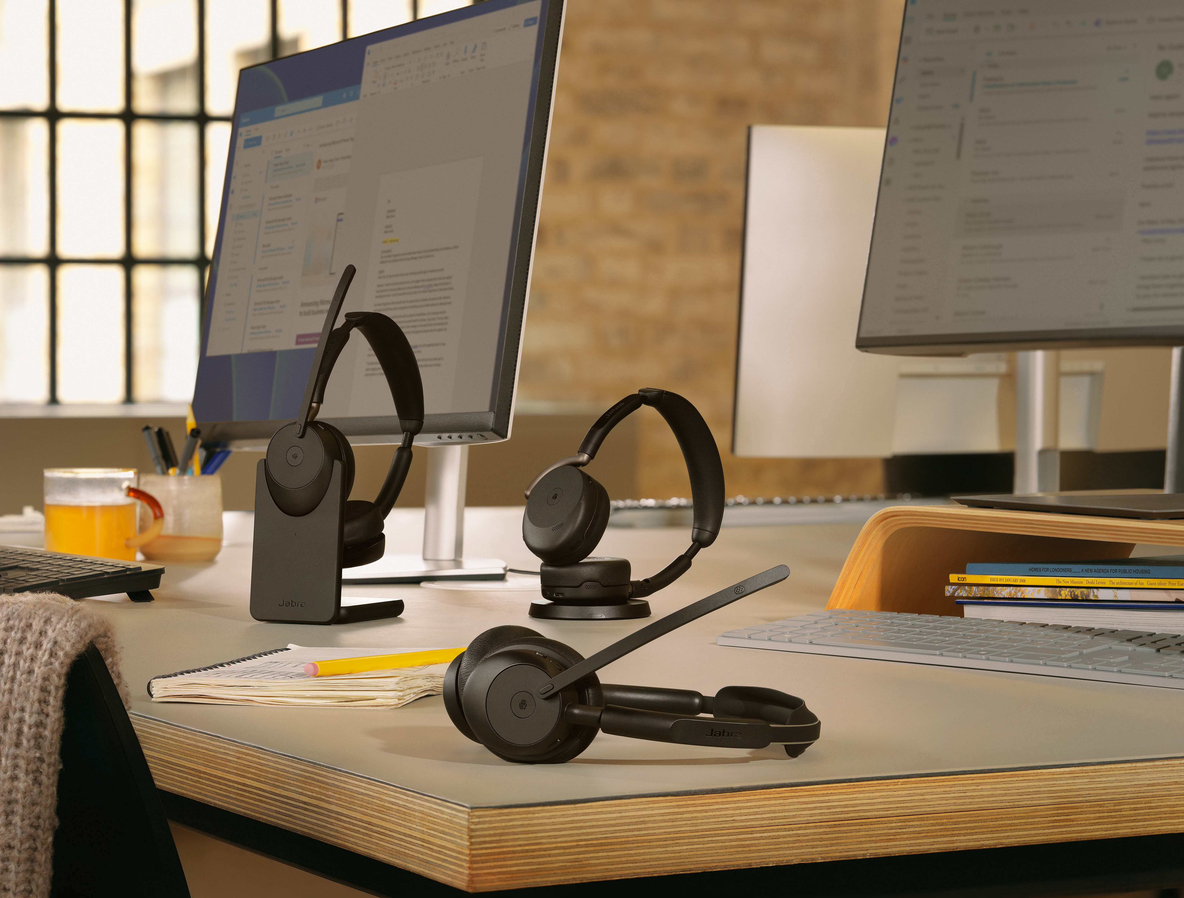 Three new additions to the Jabra Evolve3 range - Evolve3 45, Evolve3 65 and Evolve3 65 Flex - are designed to deliver consistent call quality across desk-based, open-office and hybrid or flexible workstyles.