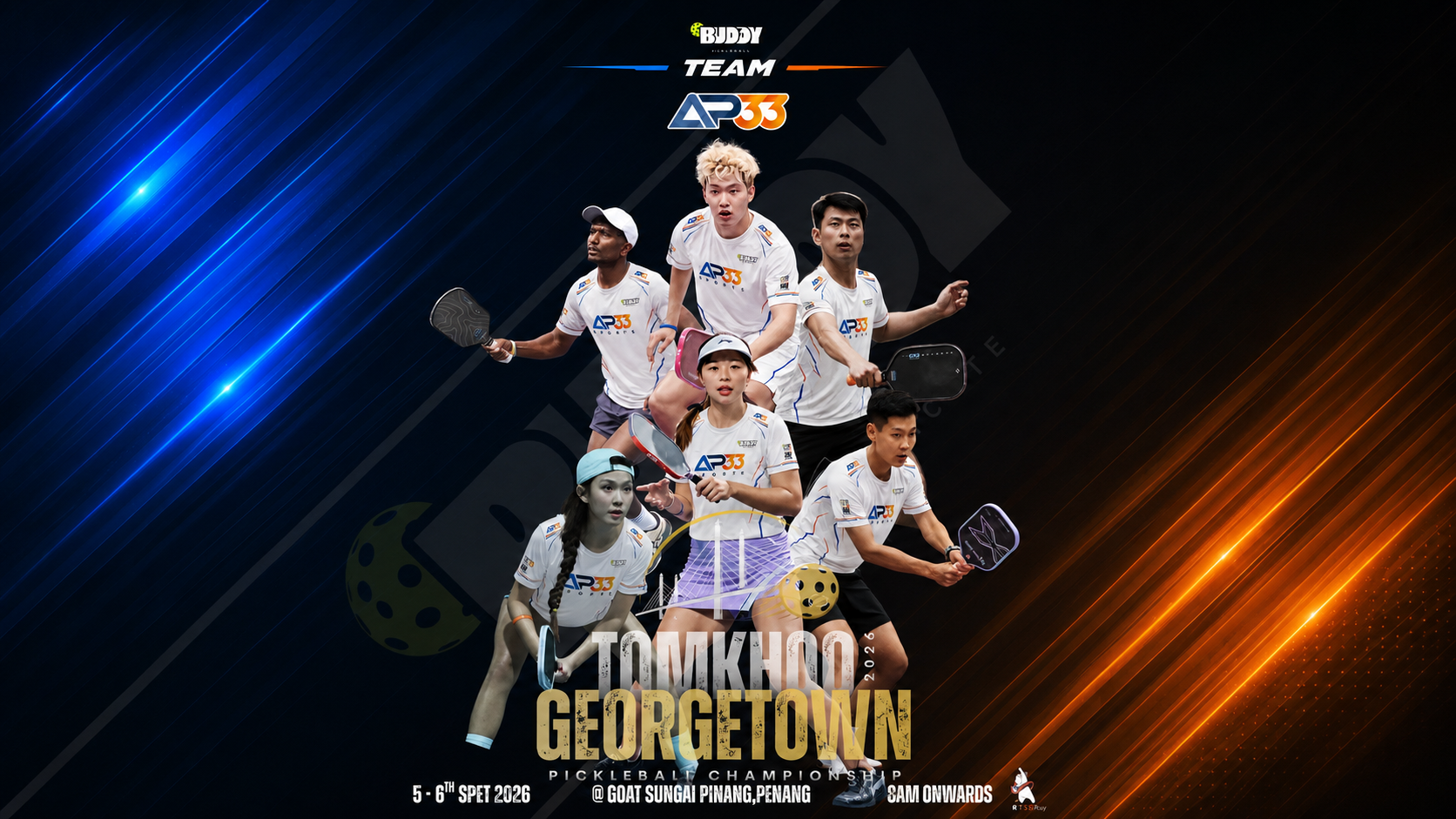 AP33 Sponsors Buddy Syndicate Team for Tom Khoo Georgetown Pickleball Championship 2026